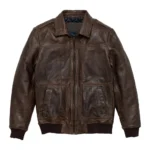 Maverick Vintage Brown Leather Bomber Jacket with Detachable Sherpa Collar (Copy)