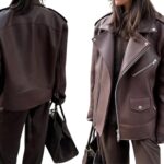 Vintage Brown Leather Jacket for Women – Genuine Handmade Biker Style Fashion Jacket