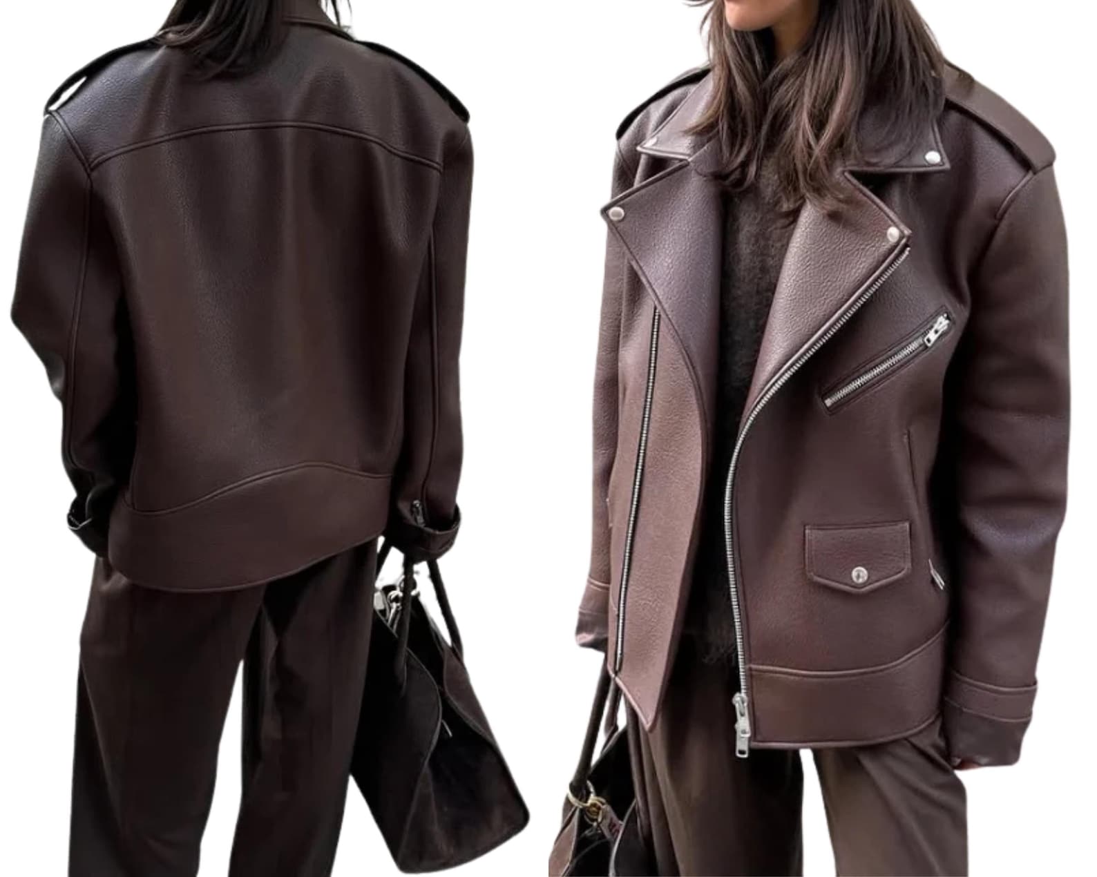 15 (1) Vintage Brown Leather Jacket for Women – Genuine Handmade Biker Style Fashion Jacket - Image 1