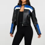 Handcrafted genuine Leather Biker Jacket: Women's Cropped Moto Racing Style