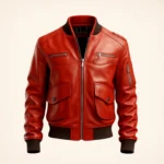 Men's Sheepskin Leather Bomber Jacket | Handmade Sheepskin Leather Bomber Jacket | Vintage Inspired Leather Bomber Jacket