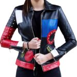 Women’s Multi Color Studded Rivet Punk Jacket Spring Winter Fashion Biker Moto Leather Jacket Street Wear Jacket