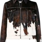 Men Real Cow Hair On Leather Jacket | Cow Skin Print Pony Skin Coat