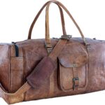Vintage Leather Duffel Travel Gym Sports Overnight Weekend Duffle Bags for men and women