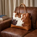 Real Cowhide Leather Tote Bag | Handmade Shoulder Bag | Cowhide Hair on Bag Purse | Western Top Handle Bags | Cow Skin Purse Large