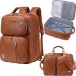 weiatas 3-in-1 Vegan Leather Convertible Laptop Bag for Men Women, Expandable Travel Backpack Work Briefcase Messenger Bag | Convertible, Expandable, Multi-pocket, Waterproof