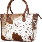 Women's Western Classic Cowhide Tote Bag Shoulder Handbag with Freebie Clutch Shoulder Hand Bag Classical Tote