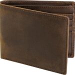 Top Grain Leather Wallet for Men | RFID Blocking | Extra Capacity Bifold Wallet with 2 ID Windows | Ultra Strong Stitching | Slim Billfold with 8 Card Slots