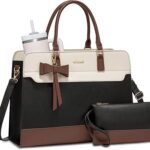 LOVEVOOK Laptop Tote Bag for Women,Leather Work Bag, Waterproof Business Teacher Bag,Large Computer Handbag Purse Briefcase,Office Gifts for Women