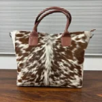 Handmade Genuine Leather Shoulder Purse for Women Cowhide Hair On Leather Bag