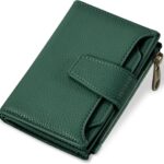 Small Wallet Women RFID Blocking Soft Leather Bifold Compact Card Holder Wallet for Women with Zipper Coin Pocket 4 ID Window