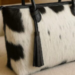 Premium Handmade Cowhide Leather Tote – Durable, Stylish & One-of-a-Kind | unique cowhide patterned tote bag