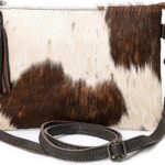 Merbaa cowhide and hair on Pouch bag Genuine cowhide hair on small crossbody Bag with adjustable detachable strap